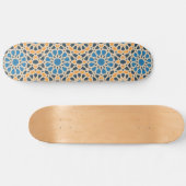 Geometric Moroccan Tile & Orange Pattern Skateboard (Horizontaal)