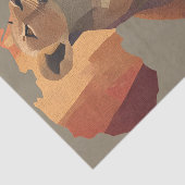 Geometric Mosaic Lioness with Stylized Africa Map Tissuepapier (Detail)