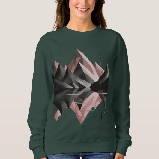 Geometric Mountain Scene – Women’s Sweatshirt (Voorkant)