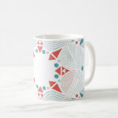 Geometric Mug - Coffee Mug  Coral & Teal Design (Devant droit)