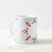 Geometric Mug - Coffee Mug  Coral & Teal Design (Devant gauche)
