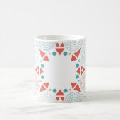 Geometric Mug - Coffee Mug  Coral & Teal Design (Centre)