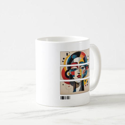 Geometric Muse – Abstract Face Mug (Devant droit)