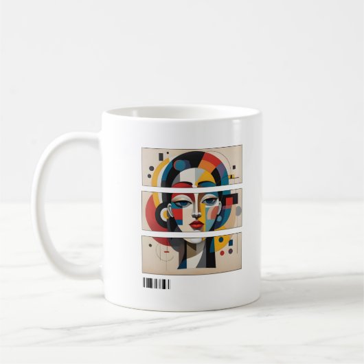 Geometric Muse – Abstract Face Mug (Gauche)