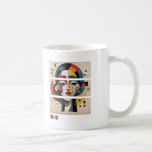 Geometric Muse – Abstract Face Mug Koffiemok (Rechts)