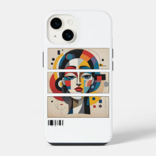 "Geometric Muse Abstracte Gezicht iPhone 14 Stoere Hoesje