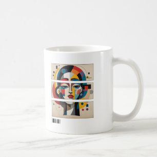 Geometric Muse – Abstracte gezichtsmok Koffiemok