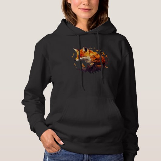 Geometric natural design with a poly fox, foxes fo hoodie (Voorkant)