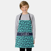 Geometric Navy Zwart Minimaal Patroon Schort (Gedragen)