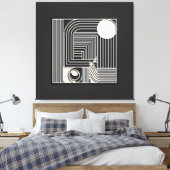 Geometric Orbit Lines Canvas Afdruk (Insitu (Slaapkamer))