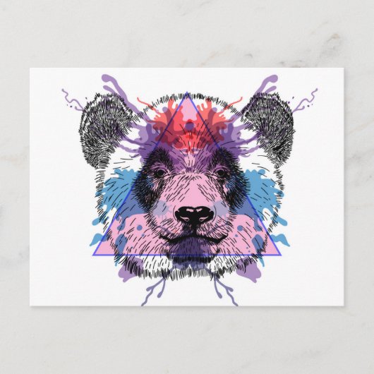 Geometric Panda Bear Briefkaart (Voorkant)