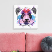 Geometric Panda Bear Canvas Afdruk (Insitu (Woonkamer))