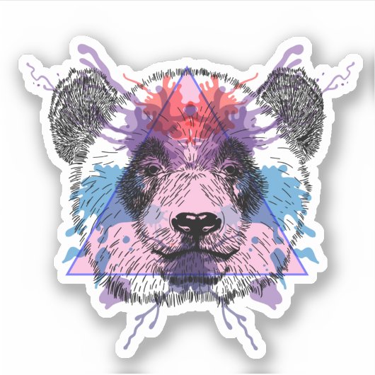 Geometric Panda Bear Sticker (Voorkant)