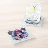 Geometric Panda Beer Glazen Onderzetter (Schuin)