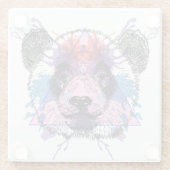 Geometric Panda Beer Glazen Onderzetter (Achterkant)