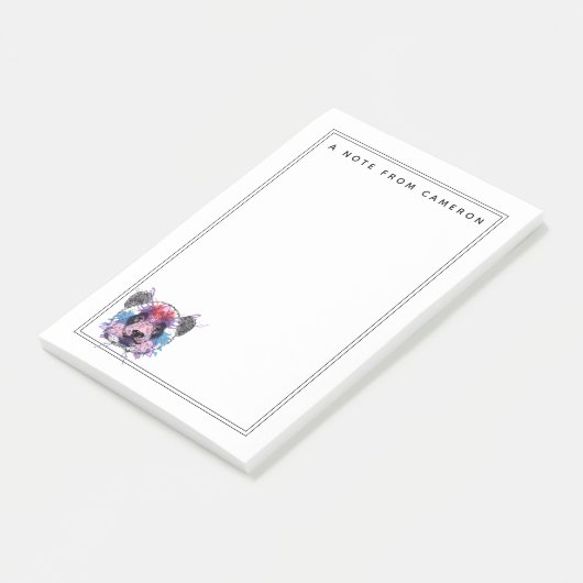 Geometric Panda Beer | Jouw namen toevoegen Post-it® Notes (Schuin)