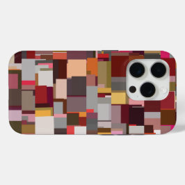 Geometric Patchwork Abstract Mosaic Pattern iPhone 15 Pro Case