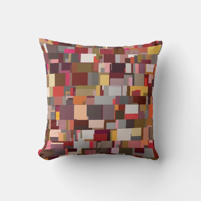 Geometric Patchwork Abstract Mosaic Pattern Kussen (Voorkant)