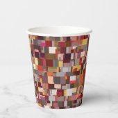 Geometric Patchwork Mosaic Pattern Papieren Bekers (Achterkant)