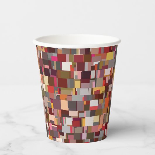 Geometric Patchwork Mosaic Pattern Papieren Bekers (Voorkant)
