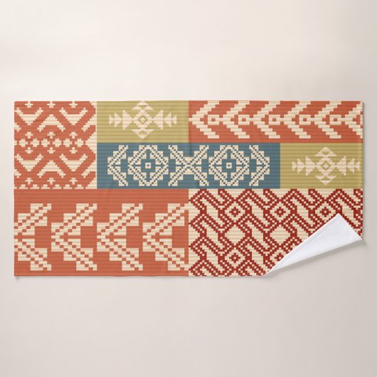 Geometric patchwork ornamental ethnic pattern (Serviette de bain)
