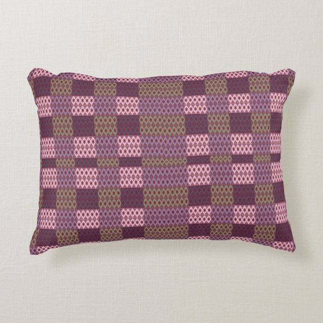 Geometric Patchwork Throw Pillow – Modern Purple C Accent Kussen (Voorkant)