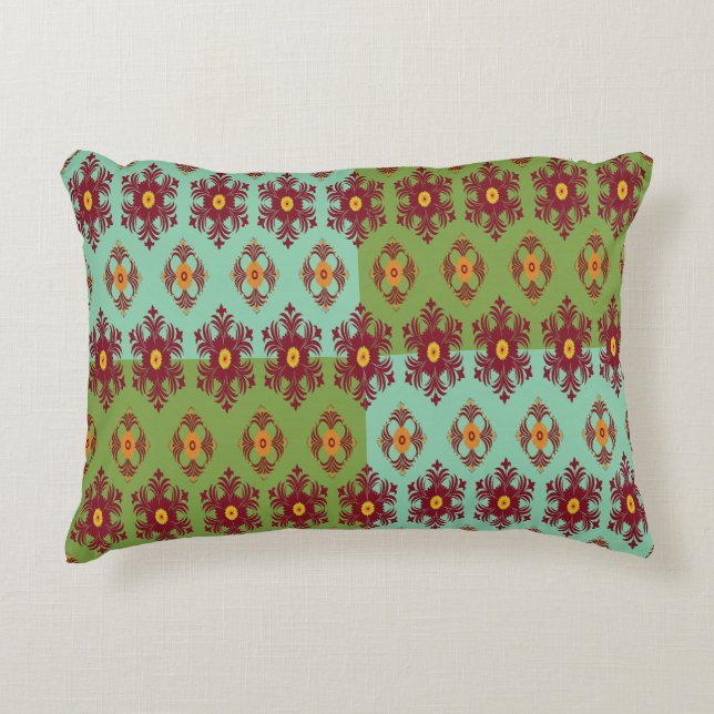 Geometric Patchwork Throw Pillow – Modern Purple C Accent Kussen (Voorkant)