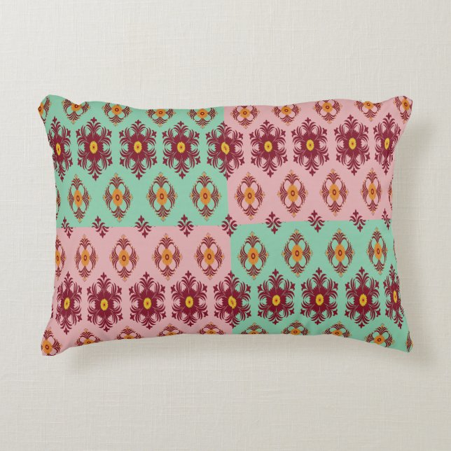 Geometric Patchwork Throw Pillow – Modern Purple C Accent Kussen (Voorkant)