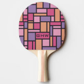 Geometric Patroon aangepaste monogram ping pong pa Tafeltennisbatje (Achterkant)