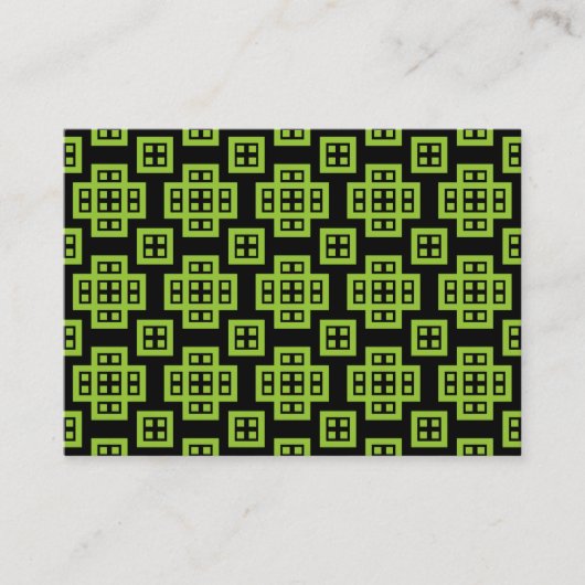 Geometric Pattern 030614 - Martian Green on Black Visitekaartje (Voorkant)