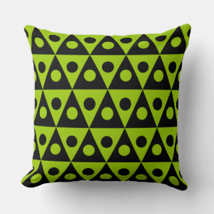 Geometric Pattern 260514 - Zwart op Martian Green Kussen