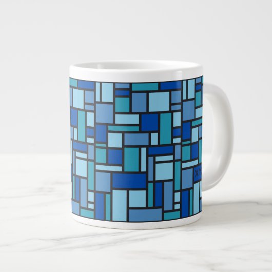 Geometric Pattern aangepaste monogram mokken (Voorkant rechts)