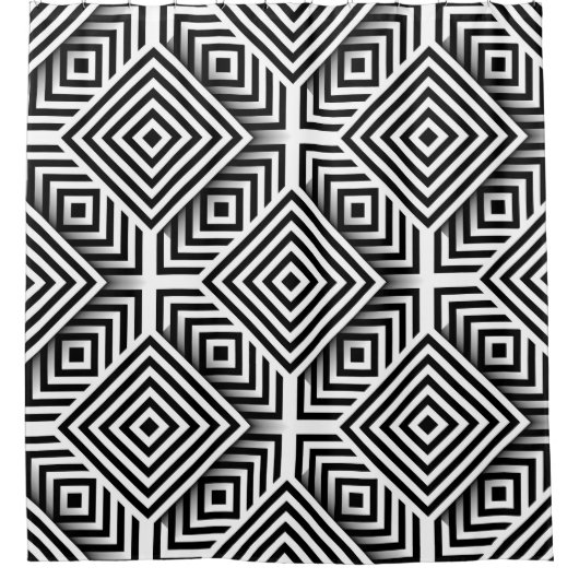 Geometric pattern. Black and white. Squares and st Douchegordijn (Voorkant)