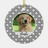 Geometric Pattern Christmas Pet Photo Ornament  (Voorkant)