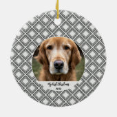 Geometric Pattern Christmas Pet Photo Ornament  (Achterkant)