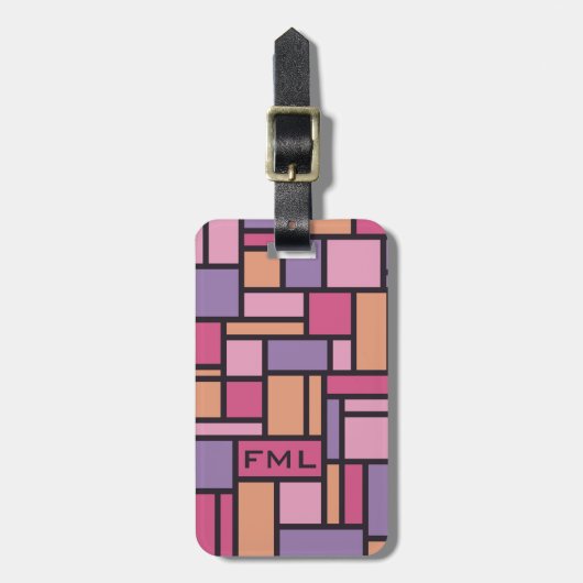 Geometric Pattern custom bagagelabel (Voorkant verticaal)