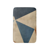 Geometric Pattern in Blues, Tans, and Rust Badmat (Voorkant Verticaal)