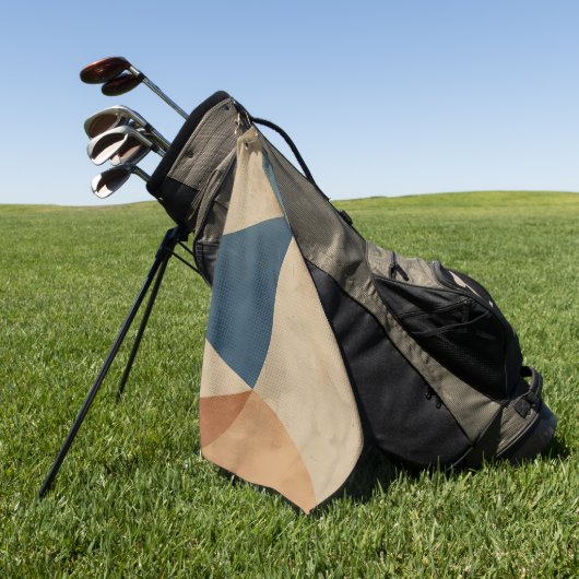Geometric Pattern in Blues, Tans, and Rust Golfhanddoek (Groen)