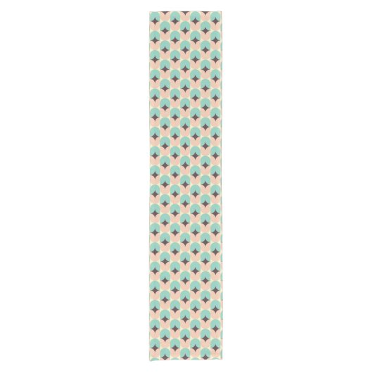 Geometric pattern of teal, beige, and black shapes korte tafelloper (Voorkant)