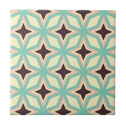 Geometric pattern with alternating dark star shape tegeltje (Voorkant)