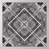 Geometric Pattern with Snowy Winter Trees Poster (Voorkant)