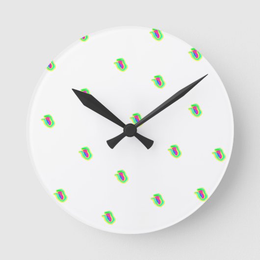 Geometric Patterned Precision Round Clock Ronde Klok (Voorkant)