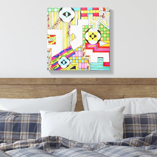 Geometric Patterns Canvas Afdruk (Insitu (Slaapkamer))