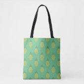 Geometric Pineapple Pattern on Green Draagtas (Voorkant)