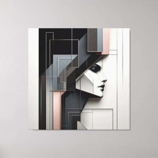 Geometric Portrait Study Canvas Afdruk (Voorkant)