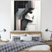 Geometric Portrait Study Canvas Afdruk (Insitu (Slaapkamer))