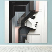Geometric Portrait Study Canvas Afdruk (Insitu (Houten vloer))