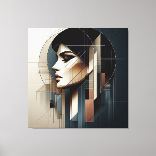 Geometric Profile Composition Canvas Afdruk (Voorkant)