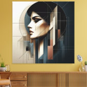 Geometric Profile Composition Canvas Afdruk (Insitu (Woonkamer))