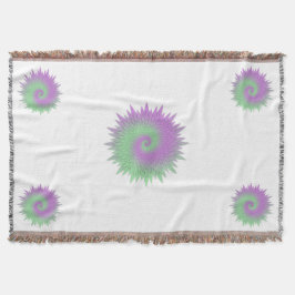 Geometric Purple and Green Deken